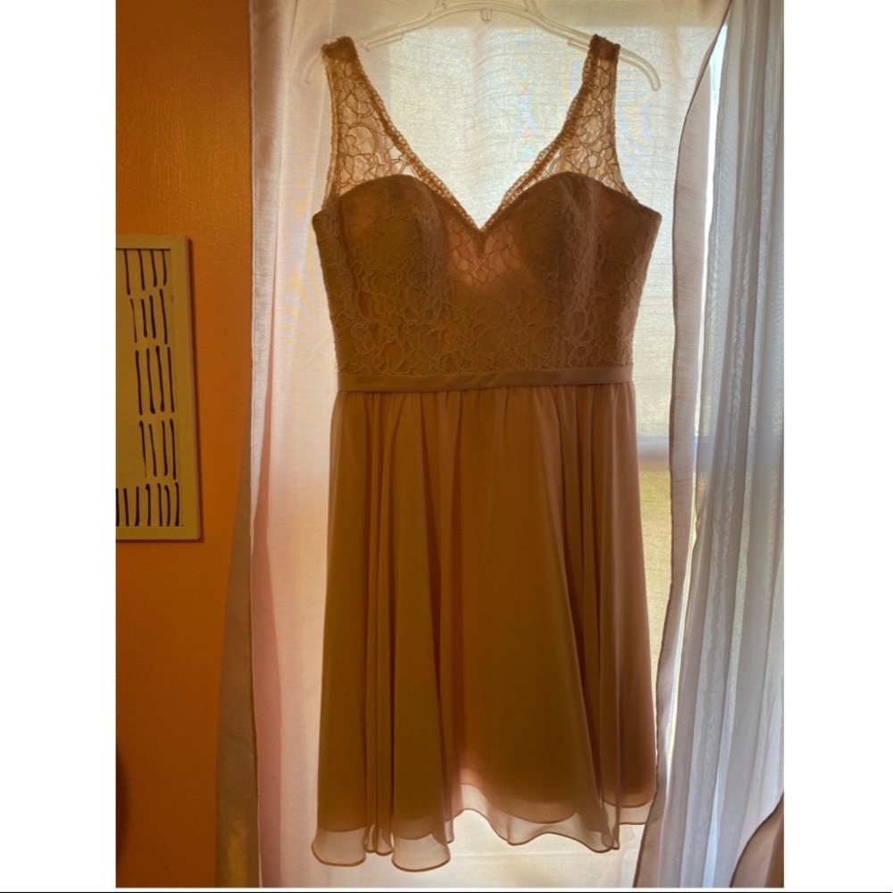 top lace blush pink dress